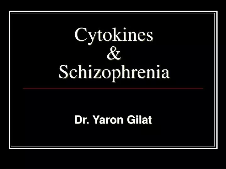 cytokines schizophrenia