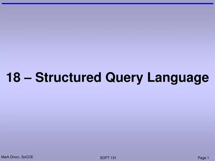 18 structured query language