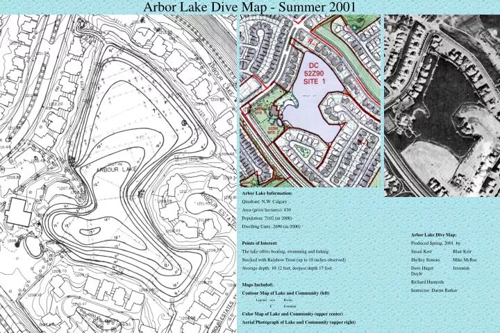 arbor lake dive map summer 2001