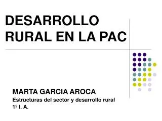 desarrollo rural en la pac