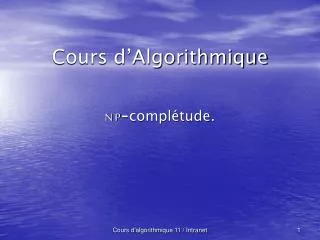 cours d algorithmique