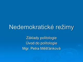 nedemokratick re imy