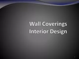 Wall Coverings Interior Design