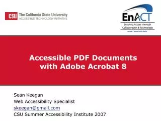 Accessible PDF Documents with Adobe Acrobat 8