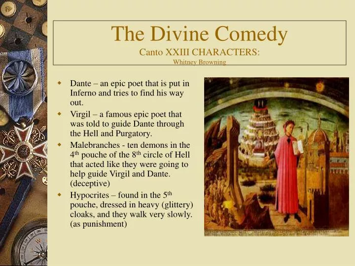 the divine comedy canto xxiii characters whitney browning