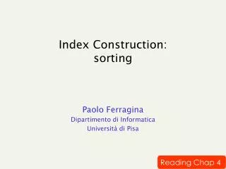 Index Construction: sorting