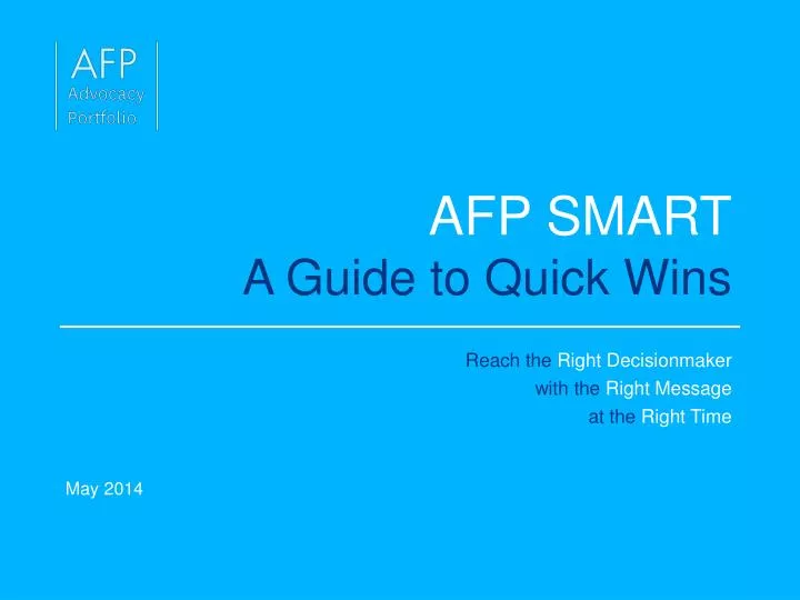 afp smart a guide to quick wins