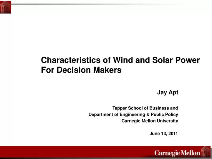 characteristics of wind and solar power for decision makers