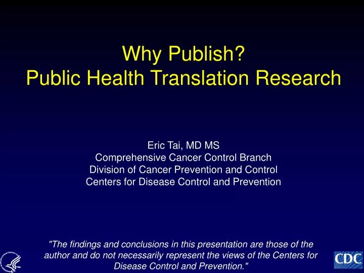 why publish public health translation research