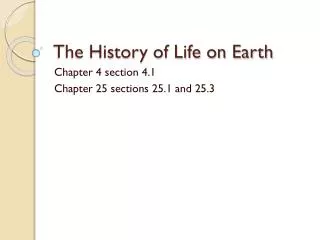 The History of Life on Earth