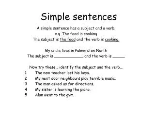 Simple sentences