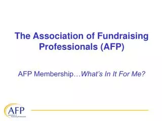 The Association of Fundraising Professionals (AFP)