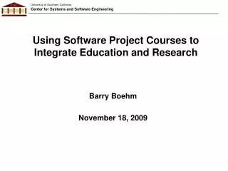 Using Software Project Courses to Integrate Education and Research