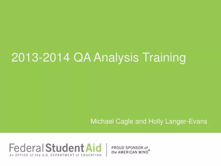2013 2014 qa analysis training