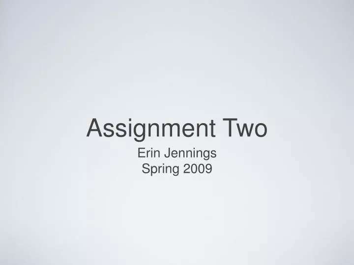 assignment two