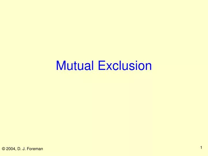 mutual exclusion