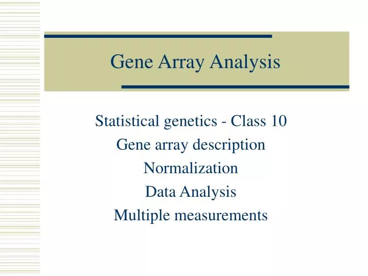 gene array analysis