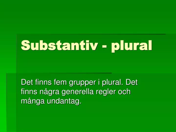 substantiv plural