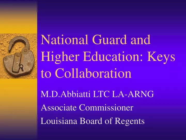 national guard and higher education keys to collaboration