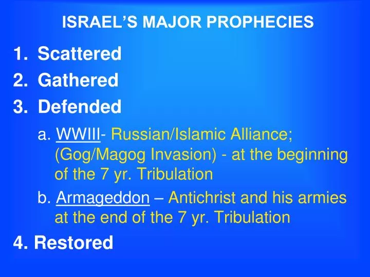 israel s major prophecies
