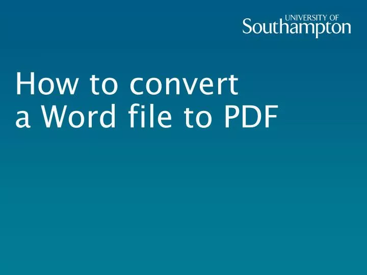 how to convert a word file to pdf