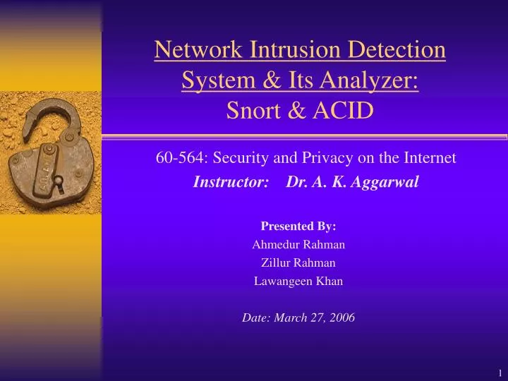 network intrusion detection system its analyzer snort acid