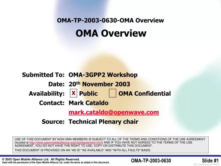 oma tp 2003 0 630 oma overview oma overview