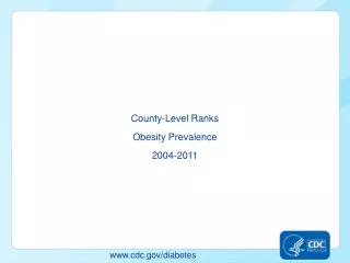 County-Level Ranks Obesity Prevalence 2004-2011