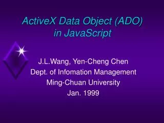 ActiveX Data Object (ADO) in JavaScript