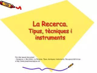 la recerca tipus t cniques i instruments