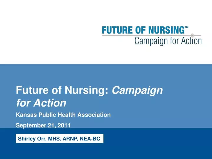 future of nursing campaign for action