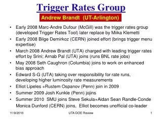 Trigger Rates Group