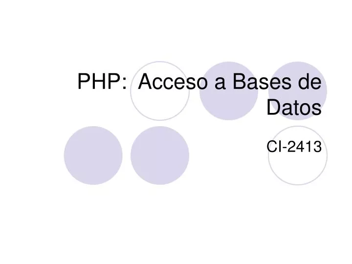 php acceso a bases de datos