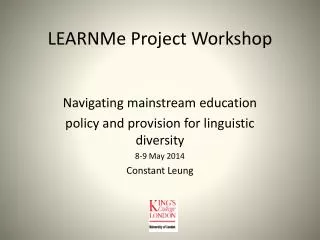 LEARNMe Project Workshop