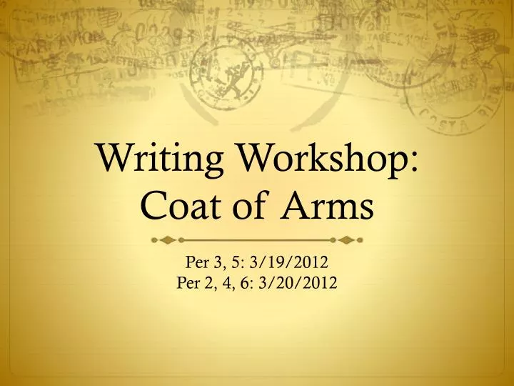 writing workshop coat of arms