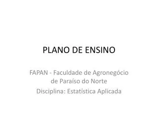 plano de ensino