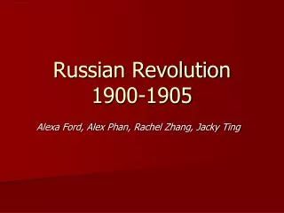 Russian Revolution 1900-1905