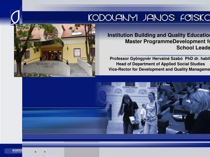 institution building and quality education master programmedevelopment for school leaders