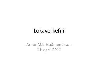 lokaverkefni