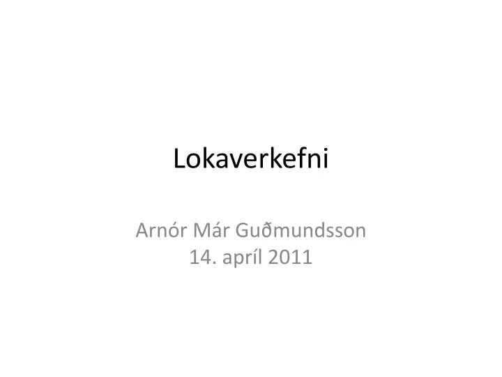 lokaverkefni