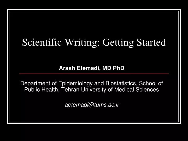 scientific writing getting started