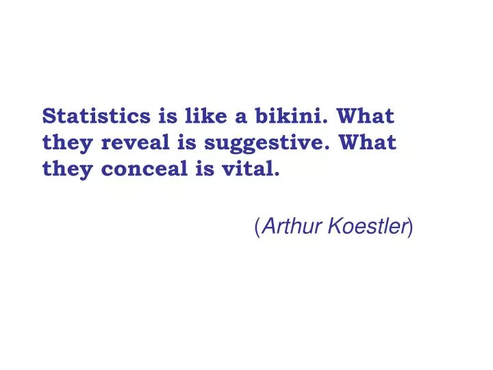 statistics is like a bikini what they reveal is suggestive what they conceal is vital