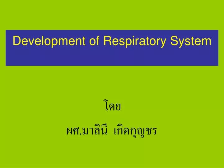 development of respiratory system