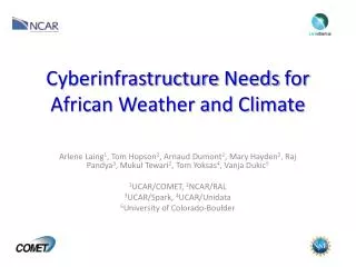 Cyberinfrastructure Needs for African Weather and Climate