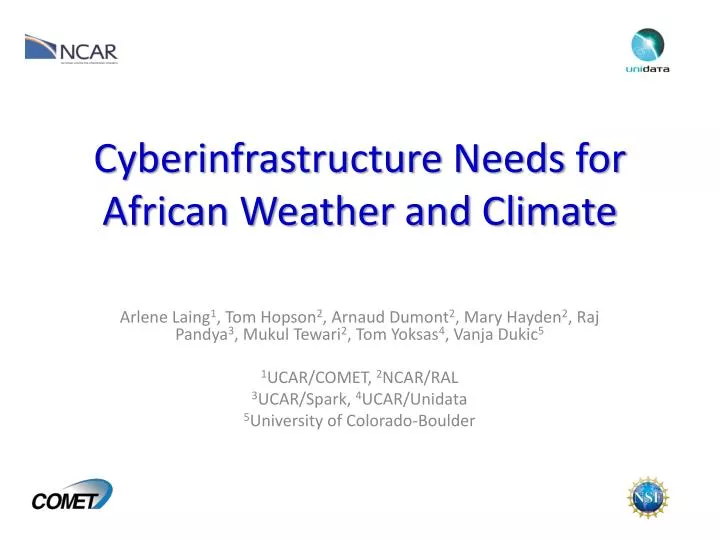 cyberinfrastructure needs for african weather and climate