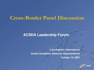 Cross-Border Panel Discussion