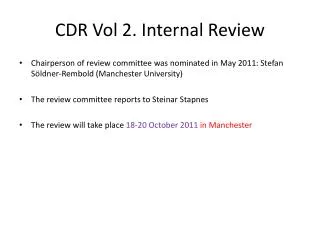 CDR Vol 2. Internal Review