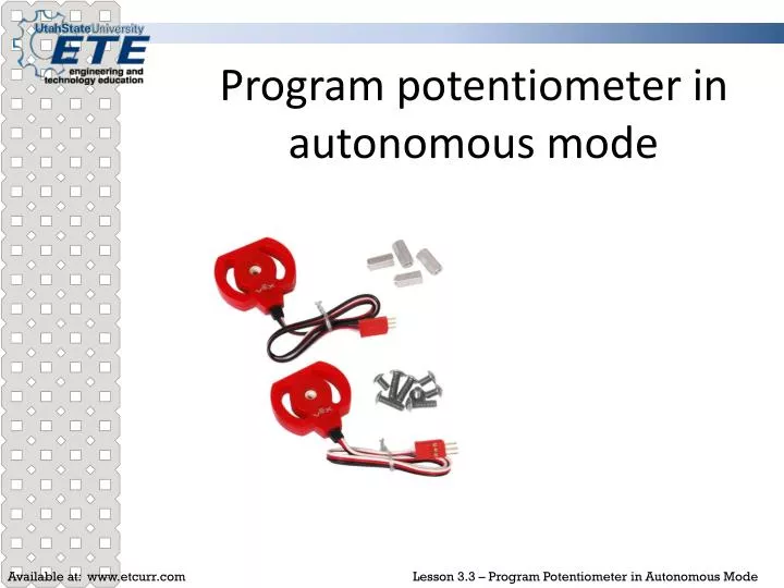 program potentiometer in autonomous mode