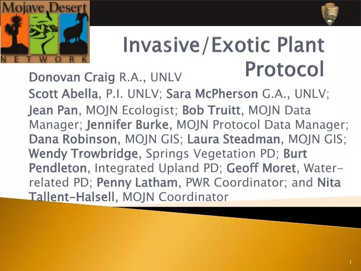 invasive exotic plant protocol