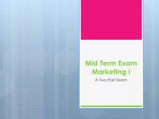 Mid Term Exam Marketing I